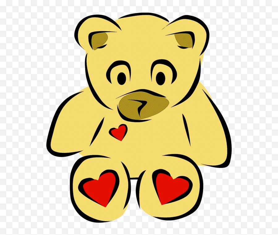 Yellow Teddy Bear Cartoon For Valentines Day - 1331x1511 Teddy Bear Clip Art Png,Teddy Bear Transparent