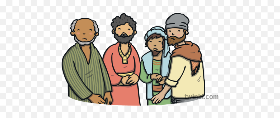 Four Men Sad No Background Biblical - Cartoon Png,Sad Transparent Background