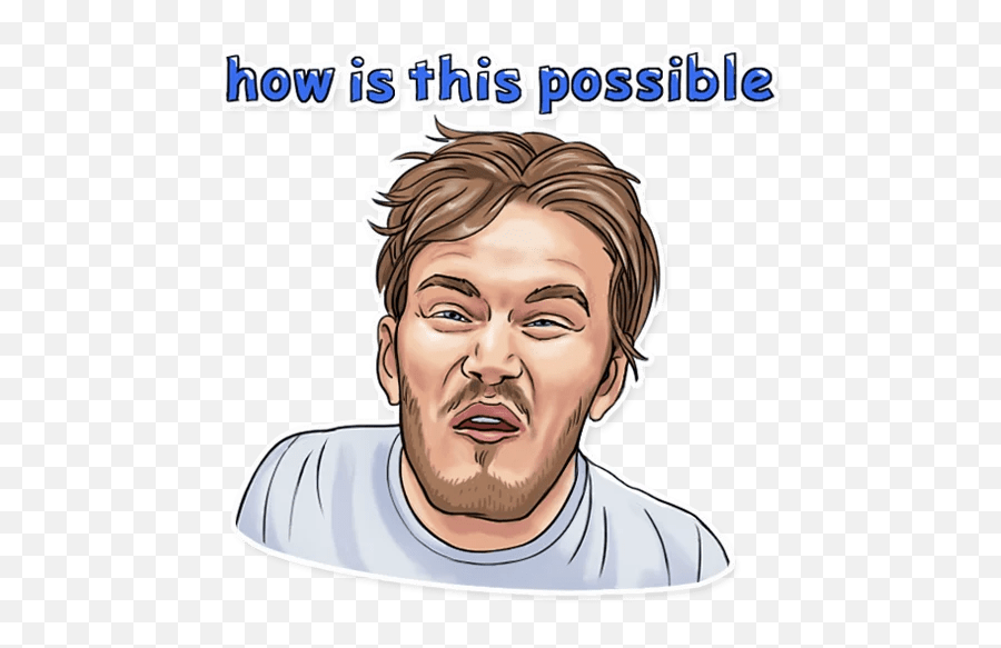 Pewdiepie How Is This Possible Sticker - For Adult Png,Pewdiepie Face Png