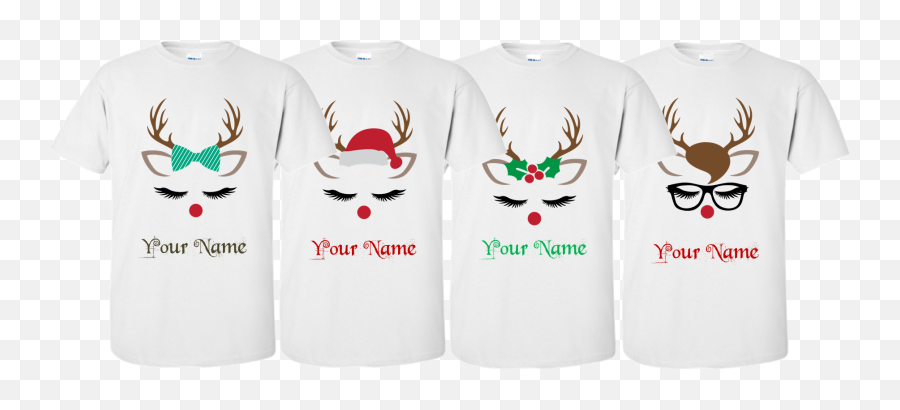 Personalised Christmas Reindeer T - Reindeer Shirts With Names Png,Christmas Antlers Png