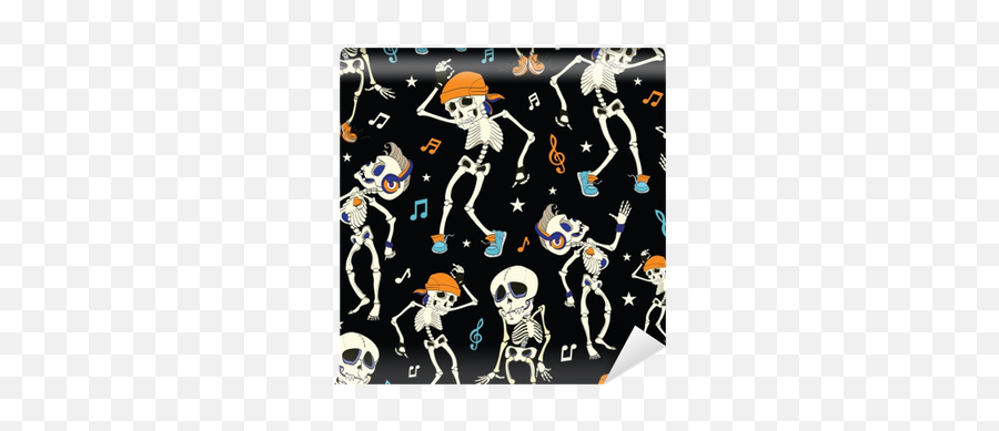 Vector Dancing Skeletons Party Halloween Seamless Pattern Music Wall Mural U2022 Pixers - We Live To Change Halloween Dancing Skeletons Png,Dancing Skeleton Png