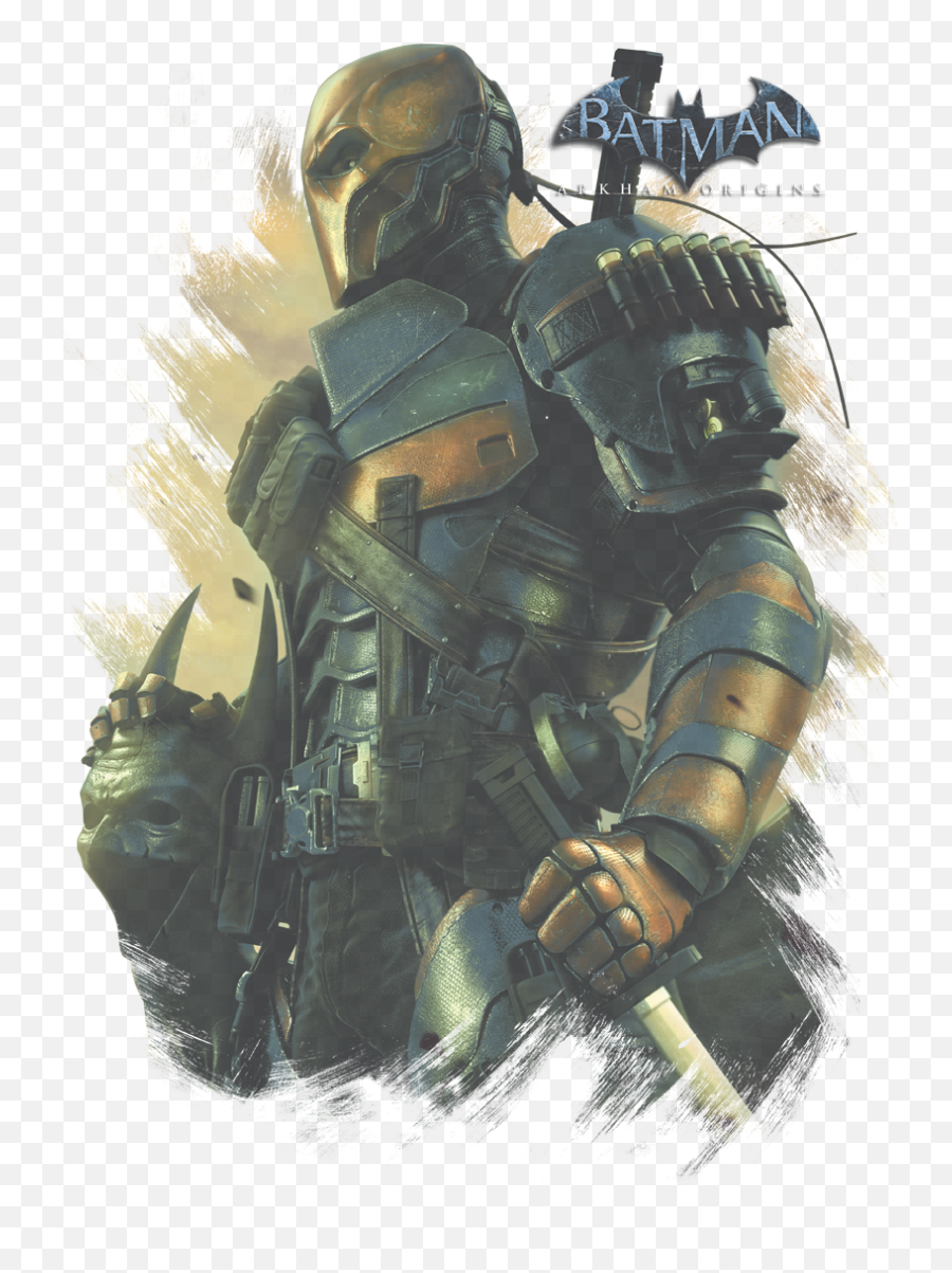Batman - Arkham Deathstroke Menu0027s Vneck Tshirt Arkham Origins Deathstroke Art Png,Deathstroke Png