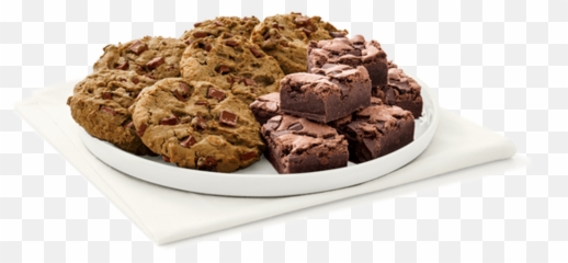 Chocolate Chunk Cookie And Fudge Brownie Tray - Chick Fil A Brownie Tray Png,Icon Meals Protein Cookie