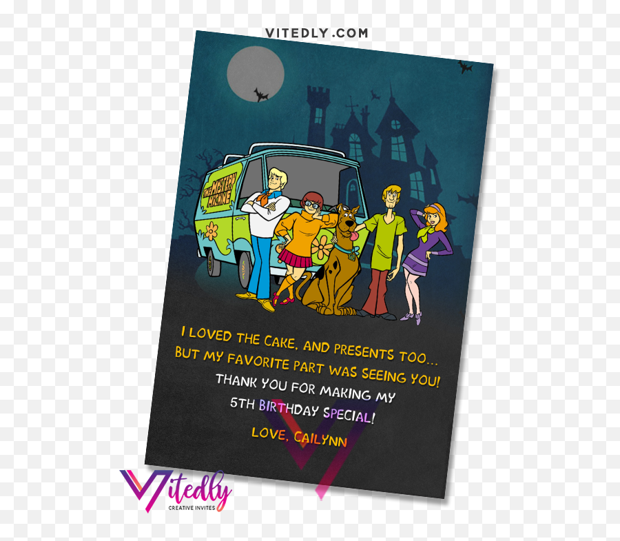 Scooby Doo Invitation With Free Thank You Card - Scooby Doo Png,Scooby Doo Png