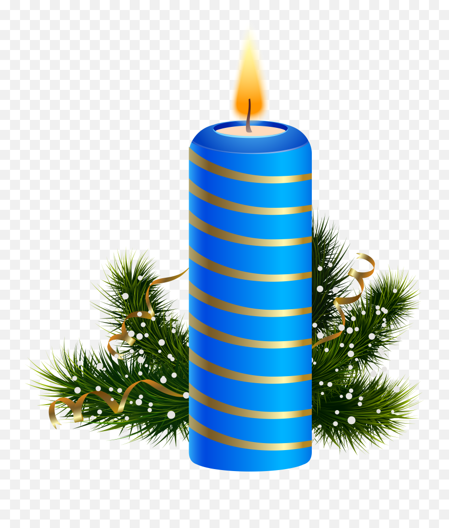 Christmas Candles Png Picture - Blue Candle Clipart,Christmas Candle Png