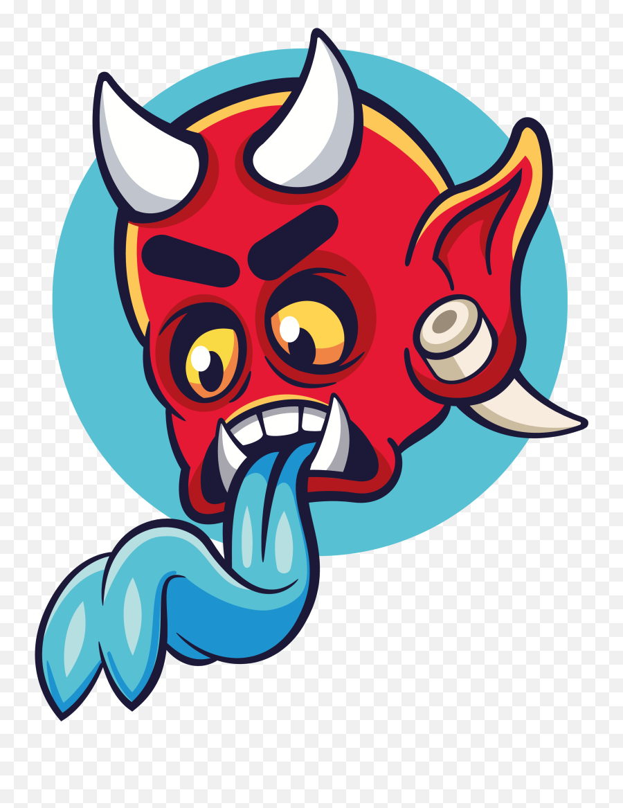Oni Demon Head Sticker Clipart - Full Size Clipart 2991098 Graphic Design Png,Oni Png