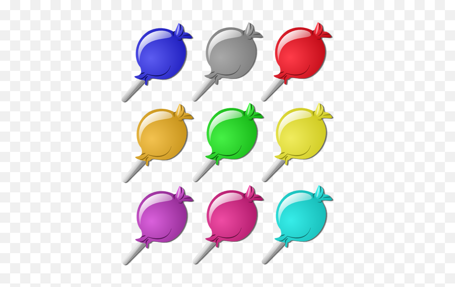 Vector Graphics Of Set Lollipops Public Domain Vectors - 10 Candies Cartoon Png,Lollipop Icon Pack
