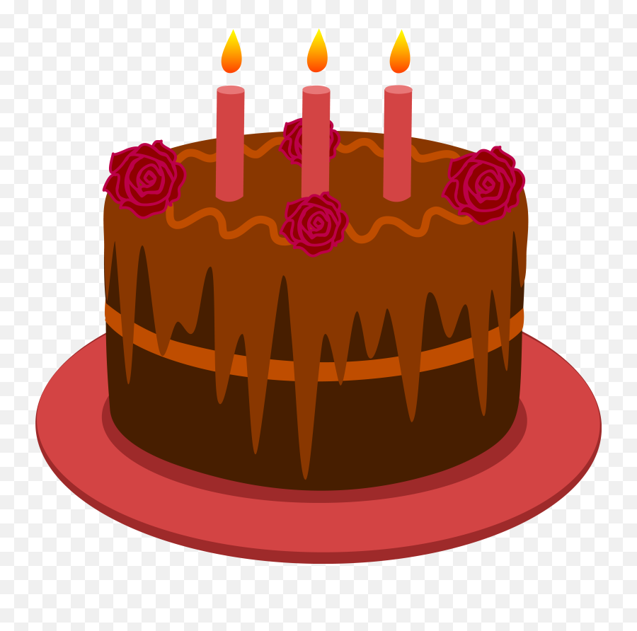 Red Birthday Cake Clipart - Chocolate Cake Png Cartoon,Cake Png Transparent