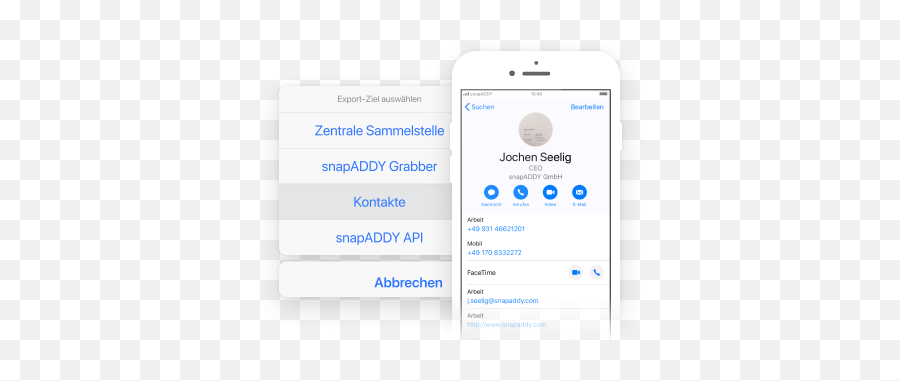Export Of Digitized Business Cards Snapaddy - Smartphone Png,Abbrechen Icon