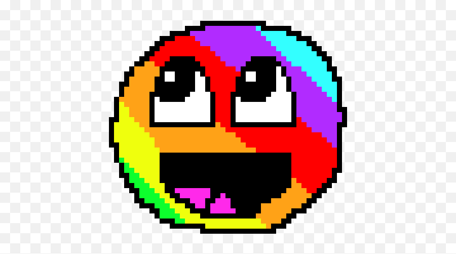 Rainbow Epic Face 3 - Epic Face Pixel Arts Png,Epic Face Transparent