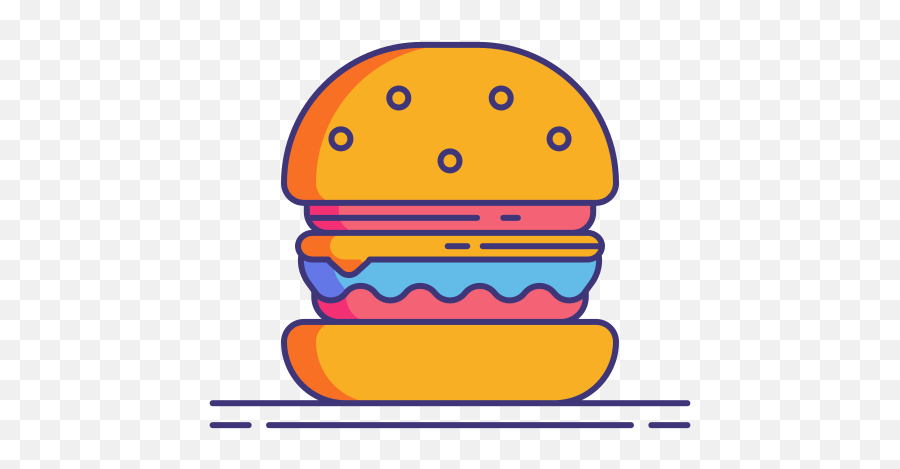 Hamburger - Free Food Icons Horizontal Png,Hamburger Bun Icon