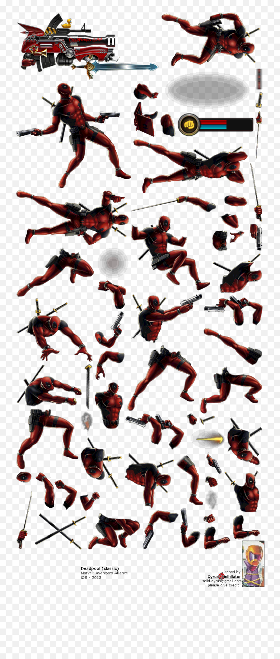 Mobile - Marvel Avengers Alliance Ios Deadpool Classic Deadpool Sprites Png,Deadpool Png