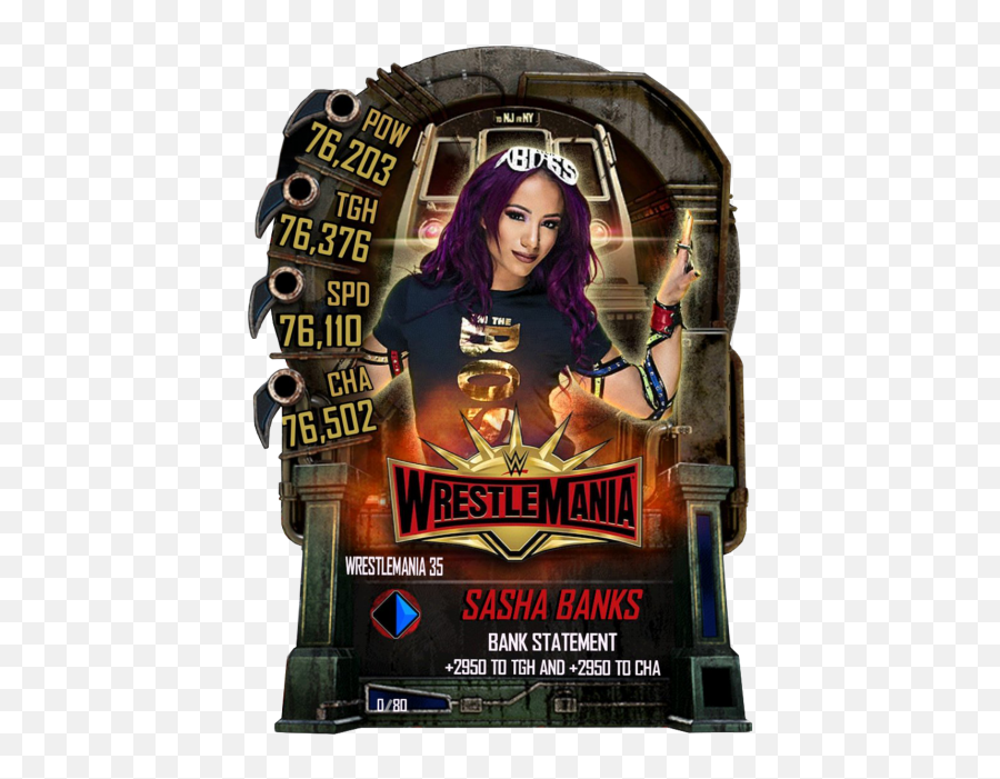 Sasha Banks - Wwe Supercard Season 2 Debut Wwe Supercard Wwe Supercard Rey Mysterio Png,Sasha Banks Png