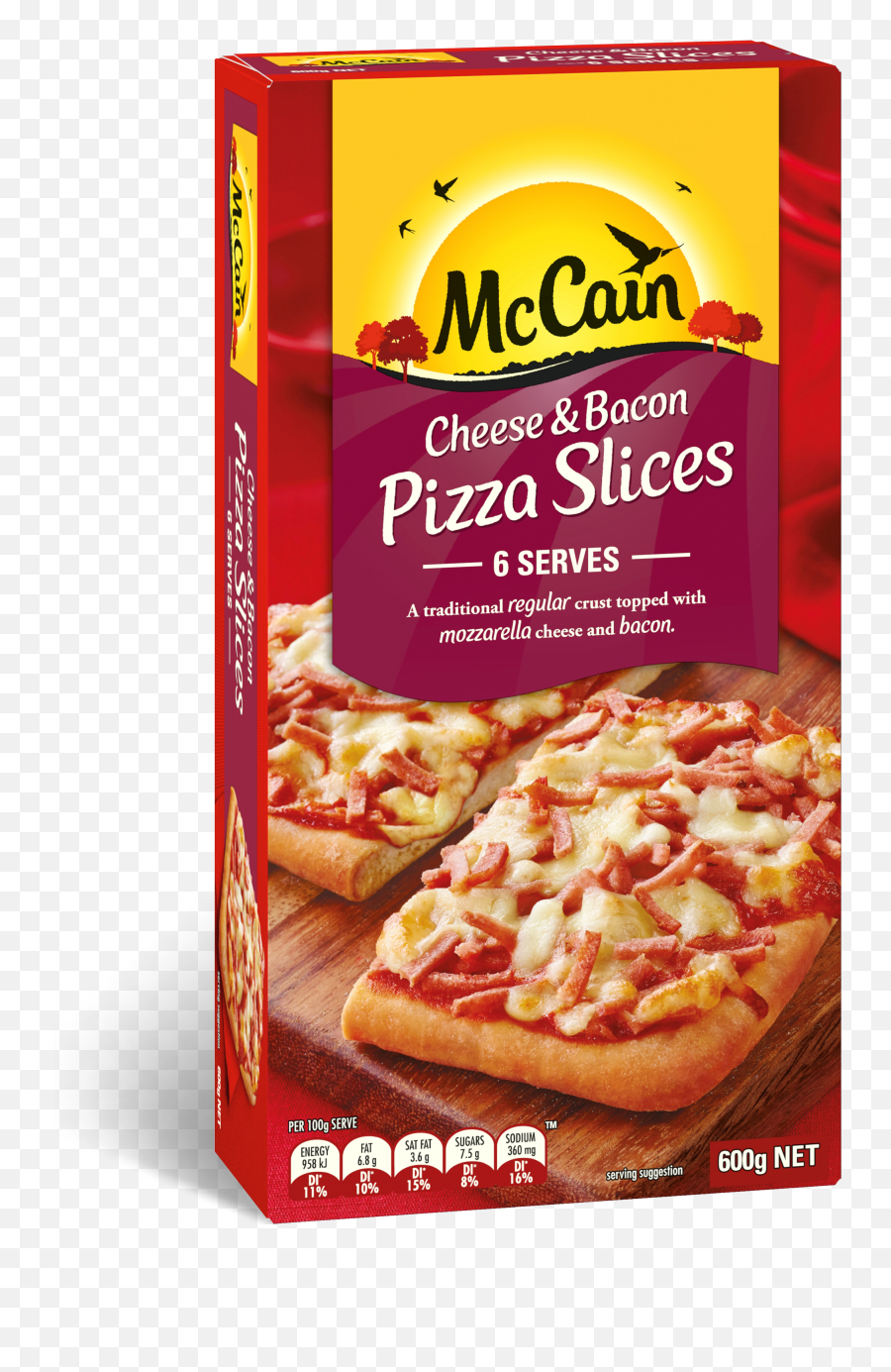 Cheese U0026 Bacon Pizza Slices 600g - Mccain Ham And Pineapple Mccain Pizza Slices Png,Pizza Slice Png