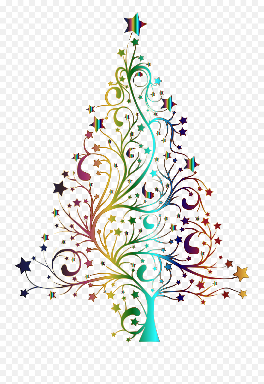 Christmas Tree Clip Art Transparent - Christmas Tree Black And White Png,Christmas Tree Transparent Background