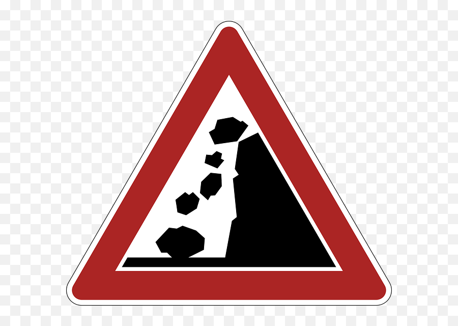 Download Hd Danger Sign Png - Steinschlag Schild Transparent Landslide Warning Sign,Danger Sign Png