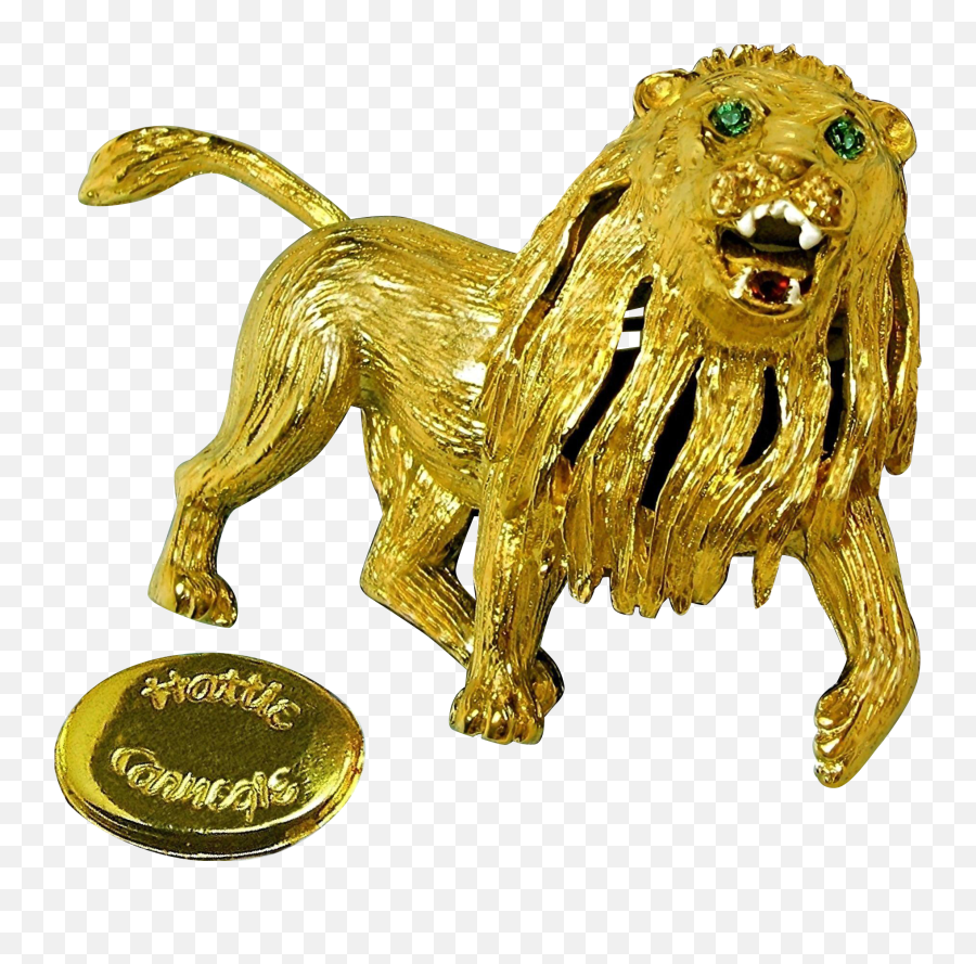 Download Vintage Hattie Carnegie Gilded Roaring Lion Brooch - Ancient Dog Breeds Png,Roaring Lion Png
