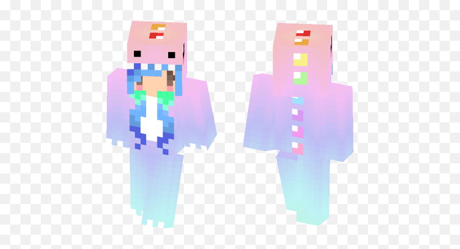 Pastel Rainbow Dinosaur Girl Minecraft - Pastel Rainbow Minecraft Skin Png,Pastel Rainbow Png