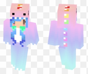 Pastel Rainbow Dinosaur Girl Minecraft - Pastel Rainbow Minecraft Skin Png,Pastel Rainbow Png