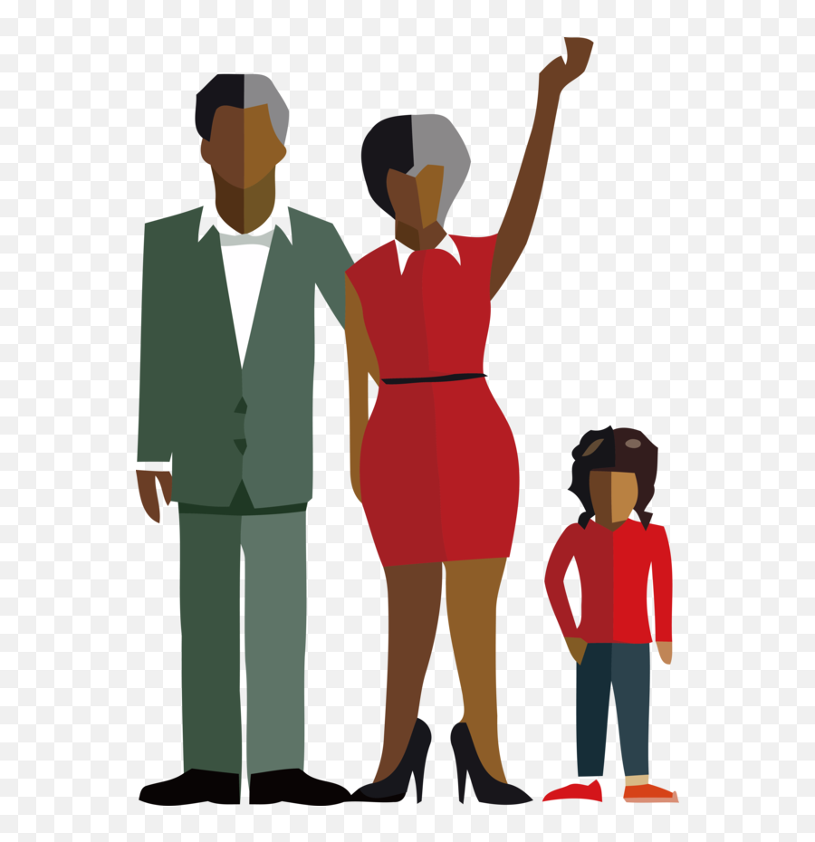 Family Day People Cartoon Standing For Happy - Illustration Png,Happy Person Png