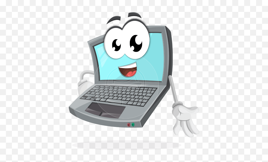 Laptop Computer Vector Character By - Computer Vector Hd Png,Cartoon Computer Png