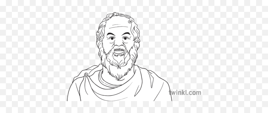 Socrates Portrait History Ks3 Ks4 Bw Rgb Illustration - Twinkl Sheikh Mohammed Black And White Png,Socrates Png