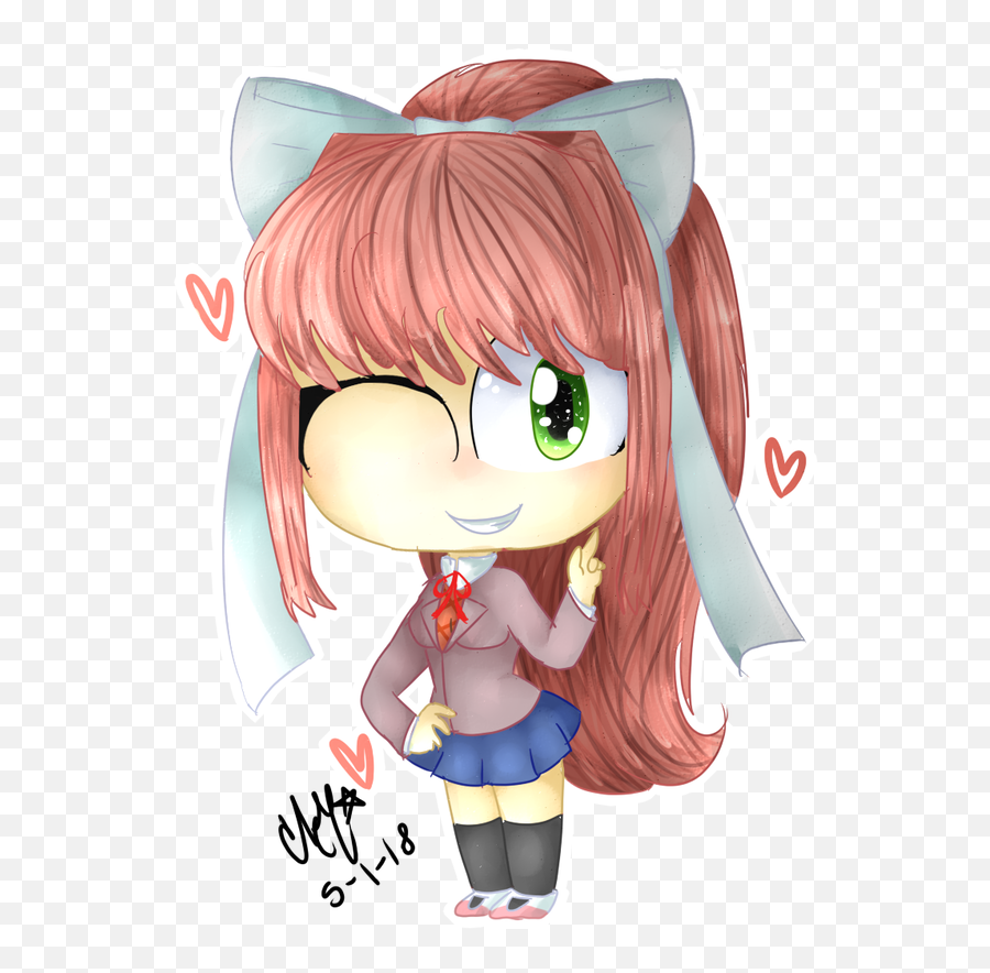 Doki Literature Club Monika Png 2 Image - Cartoon,Doki Doki Literature Club Logo Png