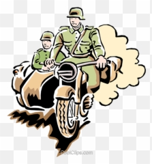 Motorcycle In War Royalty Free Vector Clip Art Illustration - German Soldiers Clipart Png,Motorcycle Clipart Png