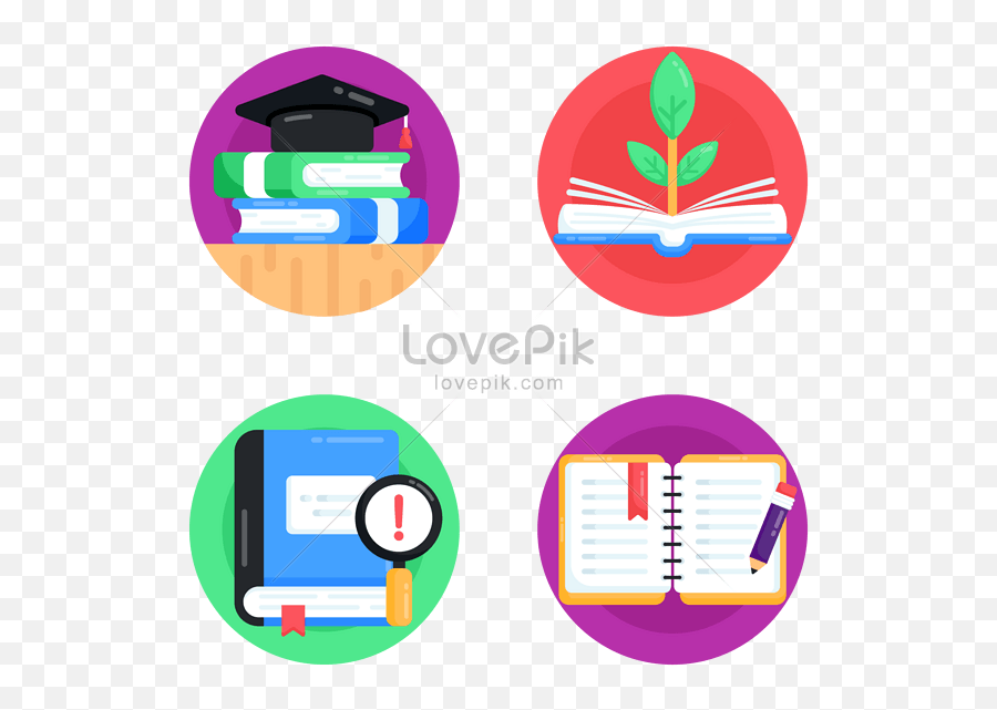 Set Of Literature Flat Icons Graphics Imagepicture Free - Diary Vector Png,Lit Icon