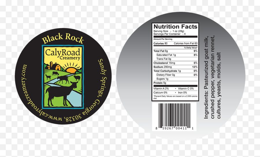 Black Labels Png - Calyroad Creamery Black Rock Cheese Label,Labels Png