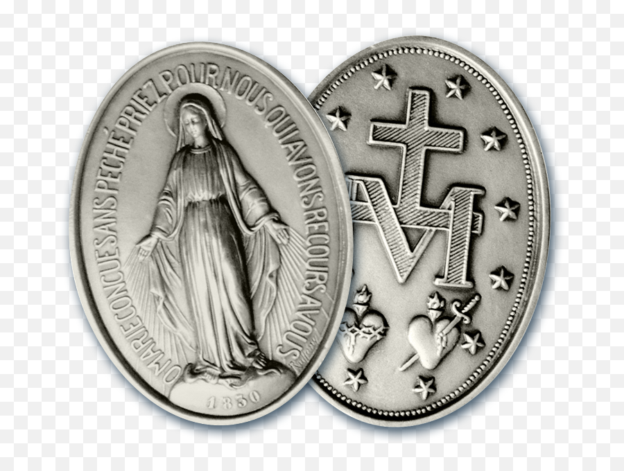 The Miraculous Medal Silver Bullet Of Mi U2013 Militia - Miraculous Medal Png,Mary Bearer Of Light Icon