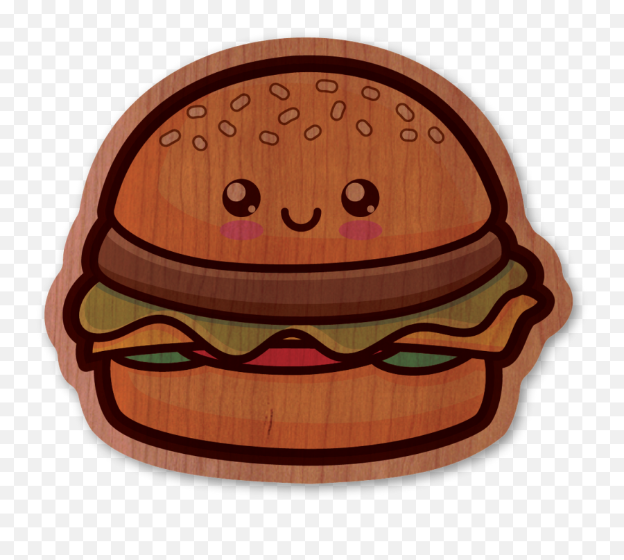 Cute Burger - Dust City Wood Stickers Png,Kawaii Icon Pack
