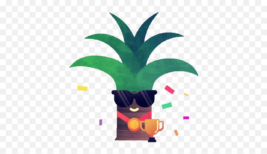 Palm Tree Celebrates With Confetti And Trophy Sticker Png Jared Padalecki Gif Icon