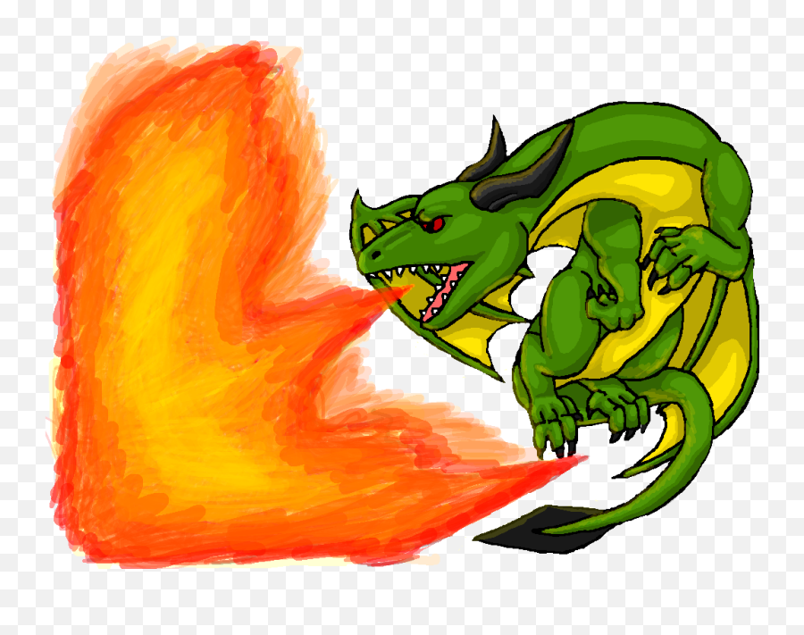 Download Green Dragon Breathing Fire By - Fire Breathing Dragon Transparent Png,Green Fire Png