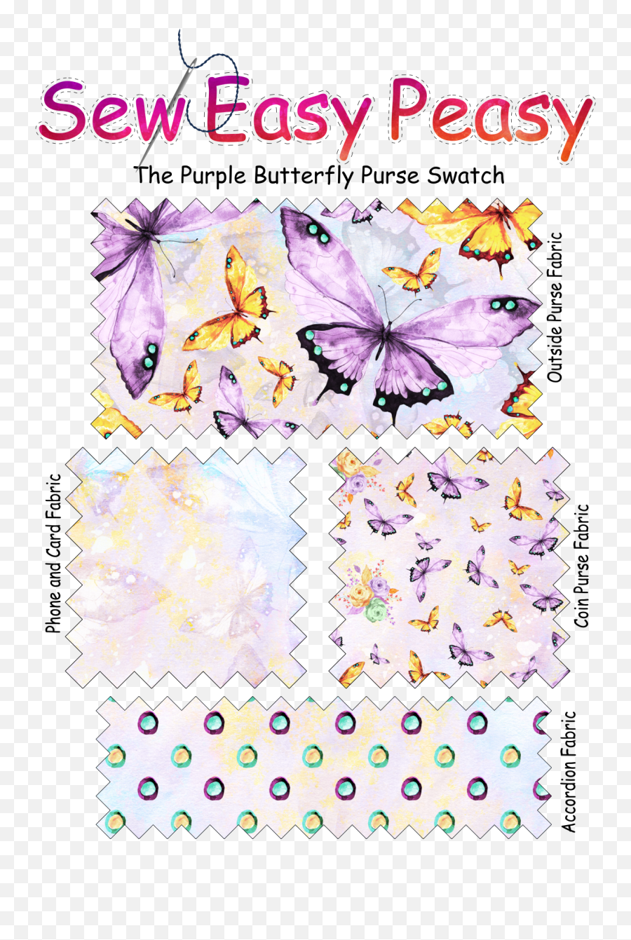 Sew Easy Peasy Purple Butterfly Purse - Flower Png,Purple Butterfly Png