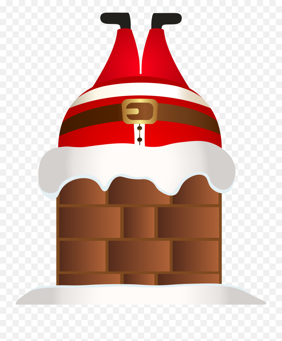 Funny Santa In Chimney Png Clip Ar - Transparent Santa Chimney Clipart,Chimney Png