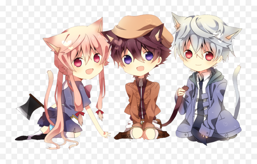 Future Diary Nekos - Mirai Nikki Chibi Png,Yuno Gasai Png