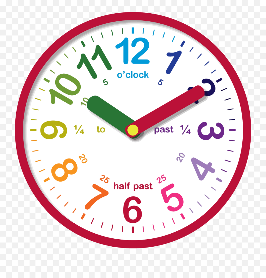 Color Clock Clipart Png - Children Clock Transparent,Clock Clipart Transparent