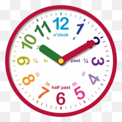 Color Clock Clipart Png - Children Clock Transparent,Clock Clipart Transparent