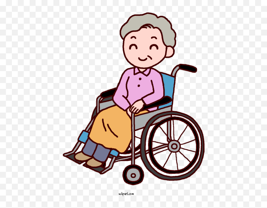 Wheelchair Caregiver For Elderly - Wheelchair Elderly Clipart Png,People Clipart Transparent