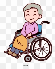 Wheelchair Caregiver For Elderly - Wheelchair Elderly Clipart Png,People Clipart Transparent