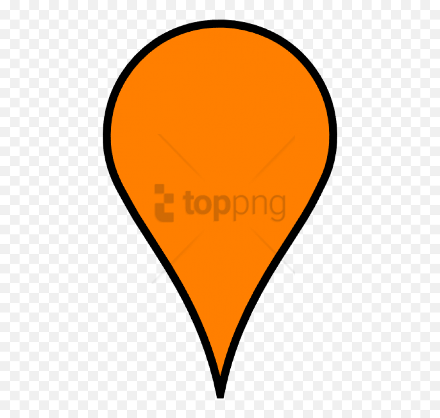 Orange Pin Clip Art - Orange Heart Clipart Png,Pin Drop Png