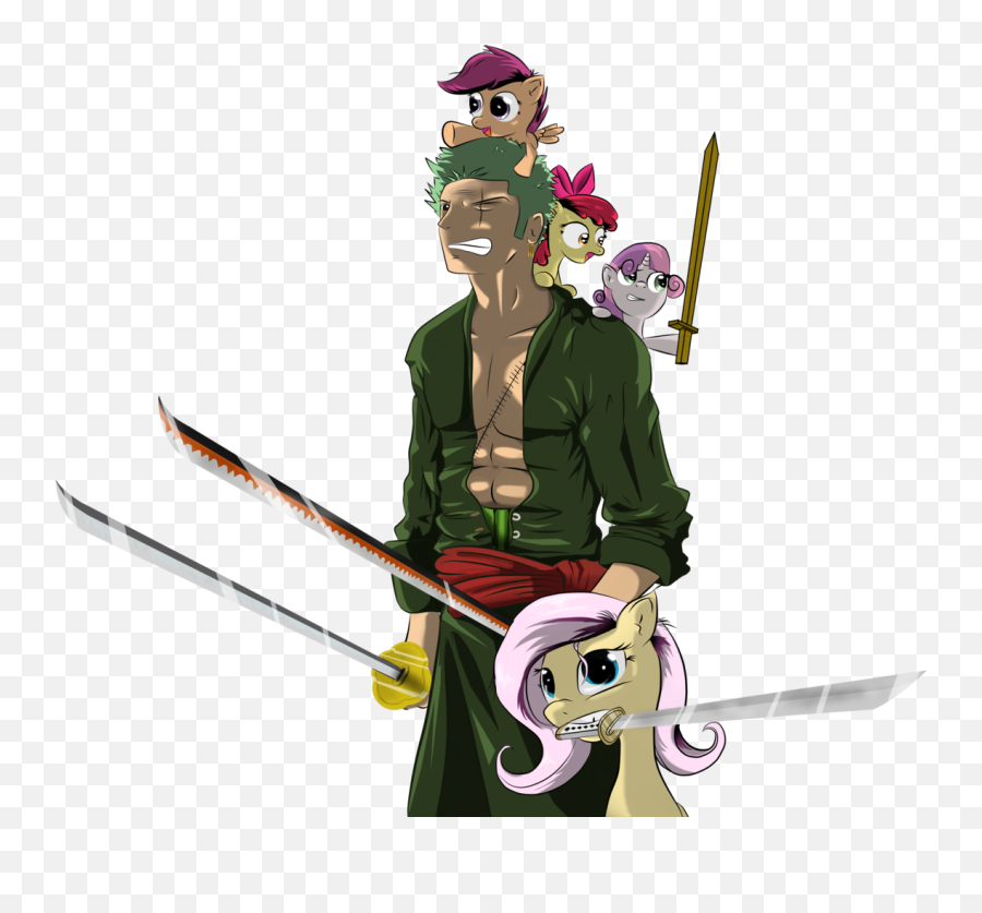 36110 - Apple Bloom Fluttershy High Res Human One Piece My Little Pony One Piece Png,Zoro Png