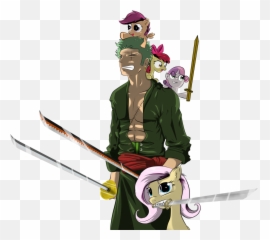 36110 - Apple Bloom Fluttershy High Res Human One Piece My Little Pony One Piece Png,Zoro Png