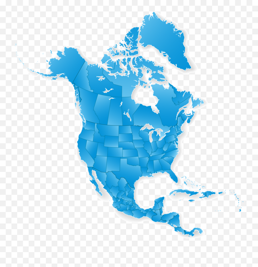 North America Isolated Continent Map Final Converted - Graphic Map Of North America Png,Cuba Png