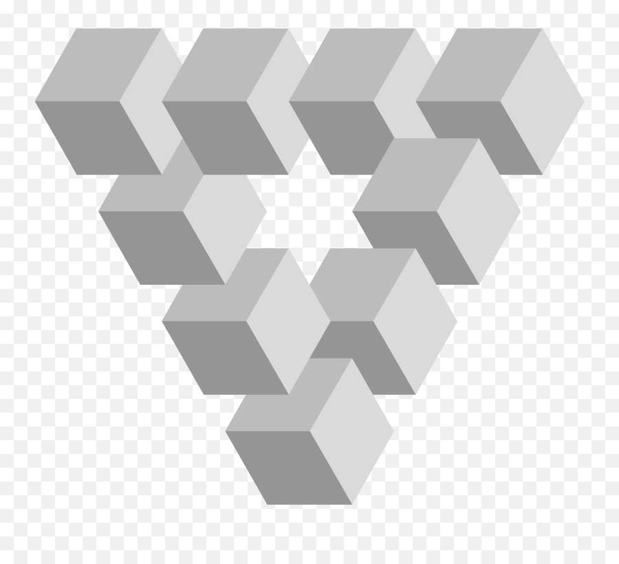 Grey Triangle Png - Impossible Triangle Png Transparent Illusions Png,White Triangle Transparent Background