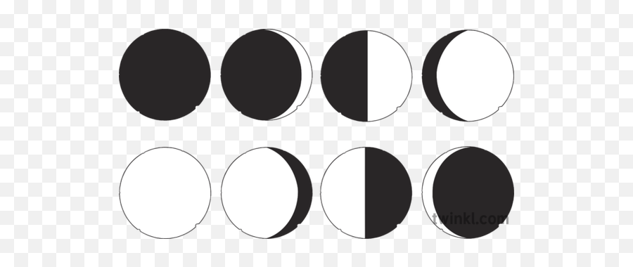 Moon Phases Black And White 2 Illustration - Twinkl Fases De La Luna En Blanco Y Negro Png,Moon Phase Png