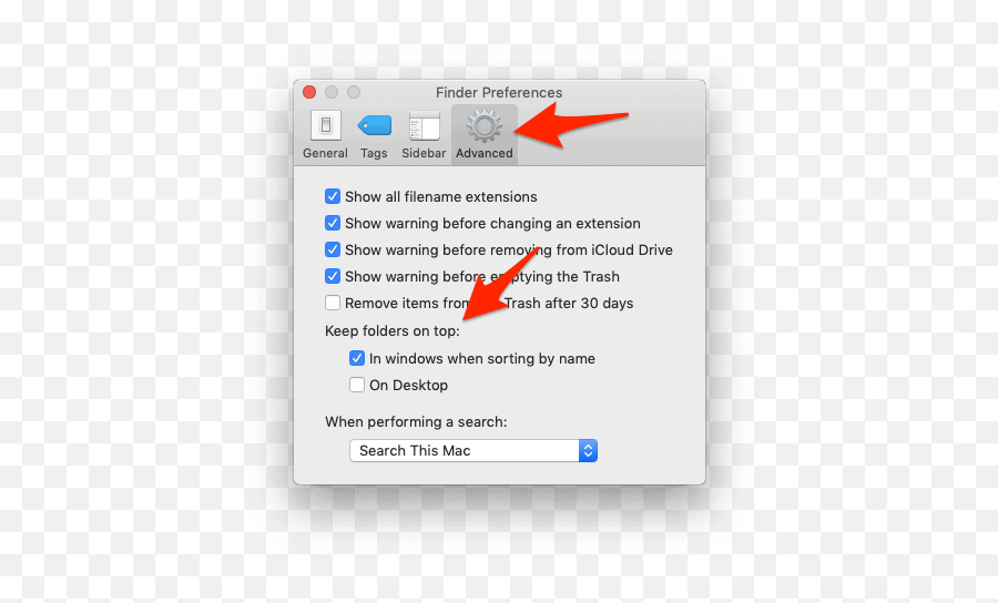 How To Display Folders First In Finder Macos - Simple Help Vertical Png,How To Remove Icon From Desktop