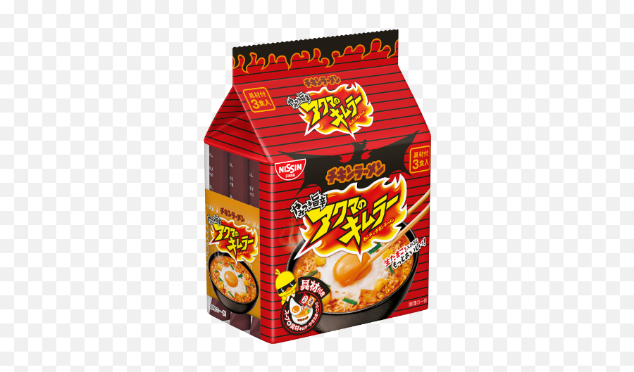 Nissin Akuma No Kimuraa Spicy Chicken Ramen Instant Noodles 3 Servings - Nissin Spicy Chicken Ramen Png,Ramen Noodles Png