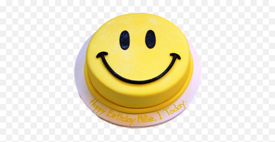 Smiley Face Cake - Cake Design For Circle Shape Png,Minecraft Cake Icon